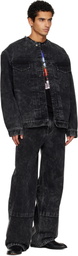 Lanvin Black Loose Fit Washed Denim Jacket