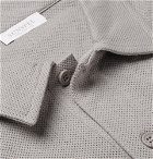 Sunspel - Riviera Slim-Fit Cotton-Mesh Polo Shirt - Men - Gray