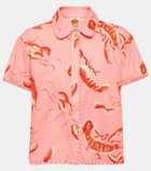 Farm Rio Lobsters printed linen-blend shirt