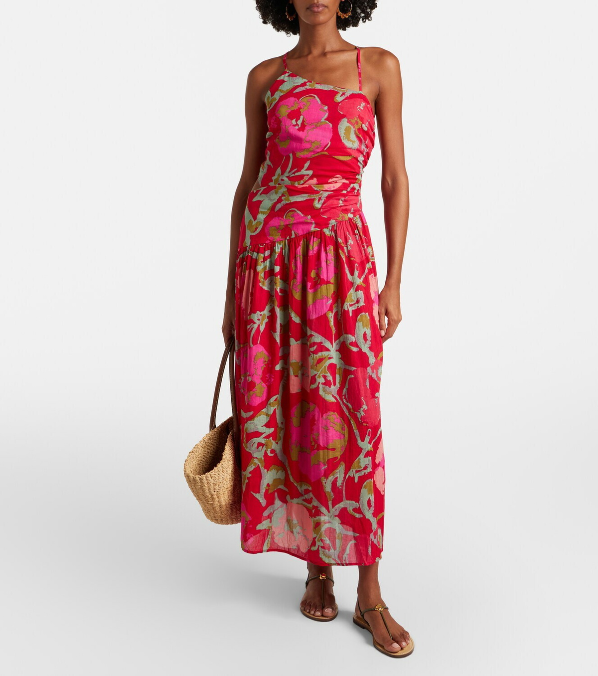 Velvet Cosima floral cotton midi dress