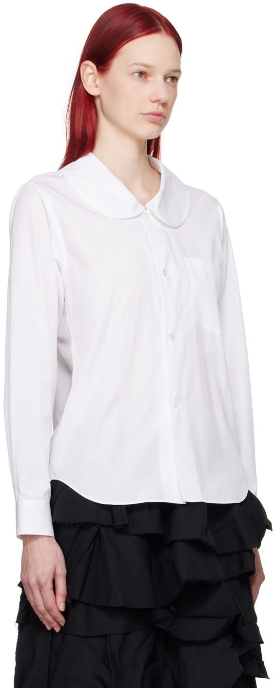 Black Comme des Garçons White Peter Pan Shirt