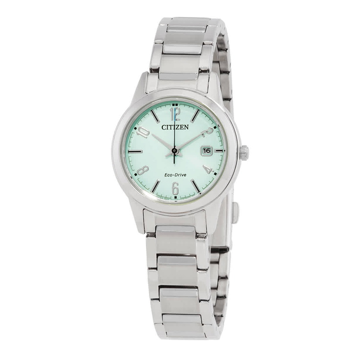 Photo: Citizen Lady Eco-Drive Green Dial Watch FE1241-71X