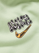 Nike - Logo-Print Cotton-Blend Jersey Hoodie - Green