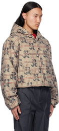 KUSIKOHC Beige Pattern Anorak Windbreaker Jacket