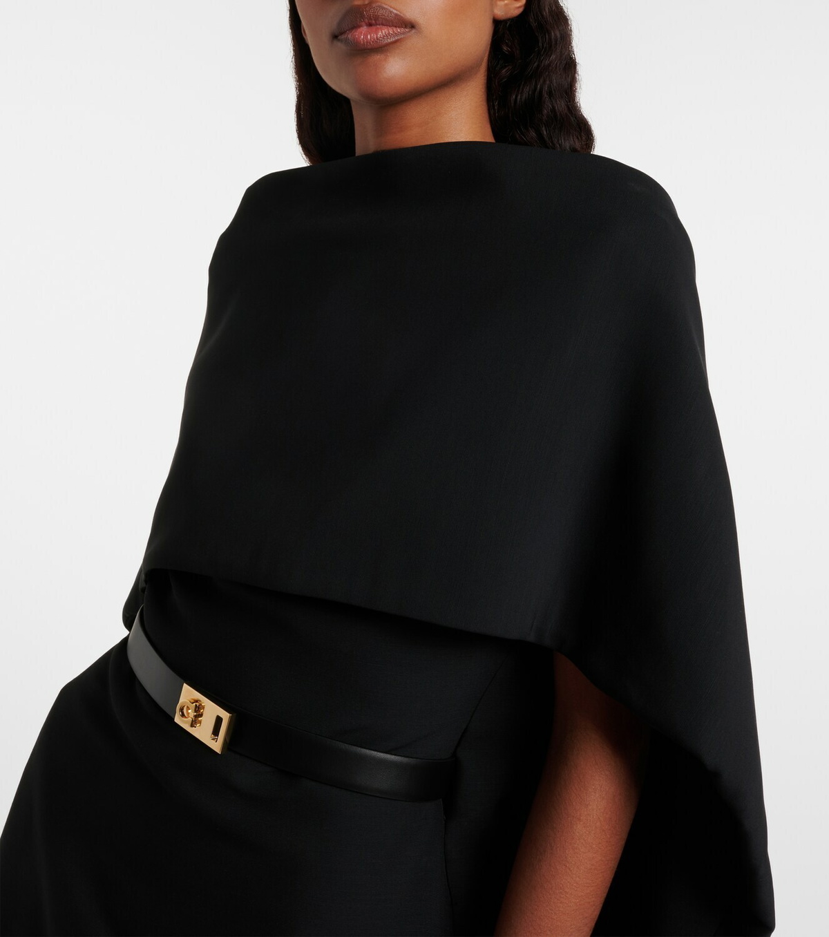 Ferragamo Belted caped midi dress