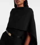 Ferragamo Belted caped midi dress