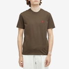 AMI Paris Men's Small A Heart T-Shirt in Dark Coffee