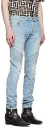 Balmain Blue Ribbed Slim Jeans