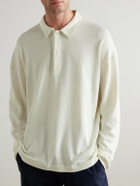 SSAM - Cotton and Silk-Blend Piqué Rugby Shirt - Neutrals