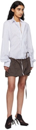 Ottolinger White & Brown Shirt Minidress
