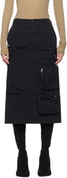 MM6 Maison Margiela Black Pocket Midi Skirt