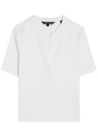 Veronica Beard Reubian Ribbed Stretch-cotton top White