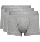 ORLEBAR BROWN - Three-Pack Mélange Stretch-Cotton Boxer Briefs - Gray
