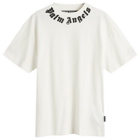 Palm Angels Men's Neck Logo T-Shirt in White