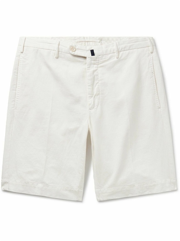 Photo: Incotex - Venezia 1951 Straight-Leg Cotton-Blend Bermuda Shorts - White