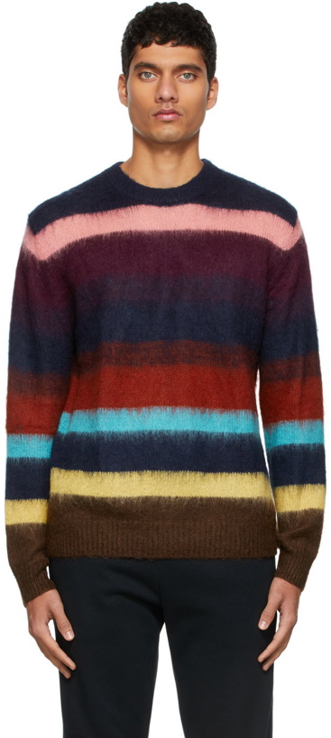 Photo: PS by Paul Smith Multicolor Ombre Stripe Mohair Sweater