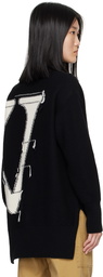 Off-White Black Maxi Logo Cardigan