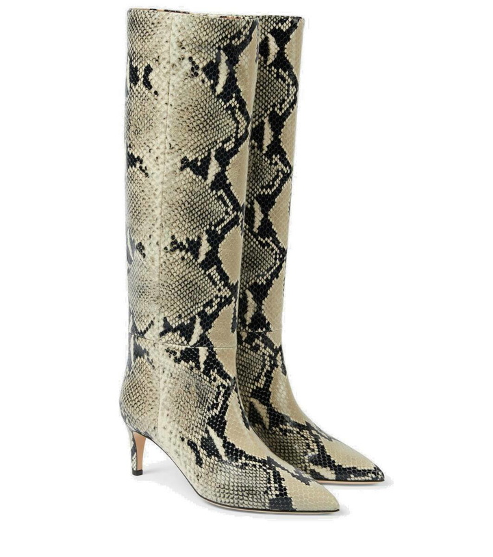 Photo: Paris Texas Stiletto 60 snake-effect leather knee-high boots