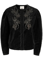 Isabel Marant Pietra Stud-embellished Velvet Jacket Black