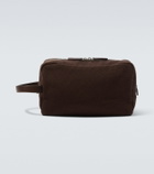 The Row Astra leather-trimmed canvas pouch
