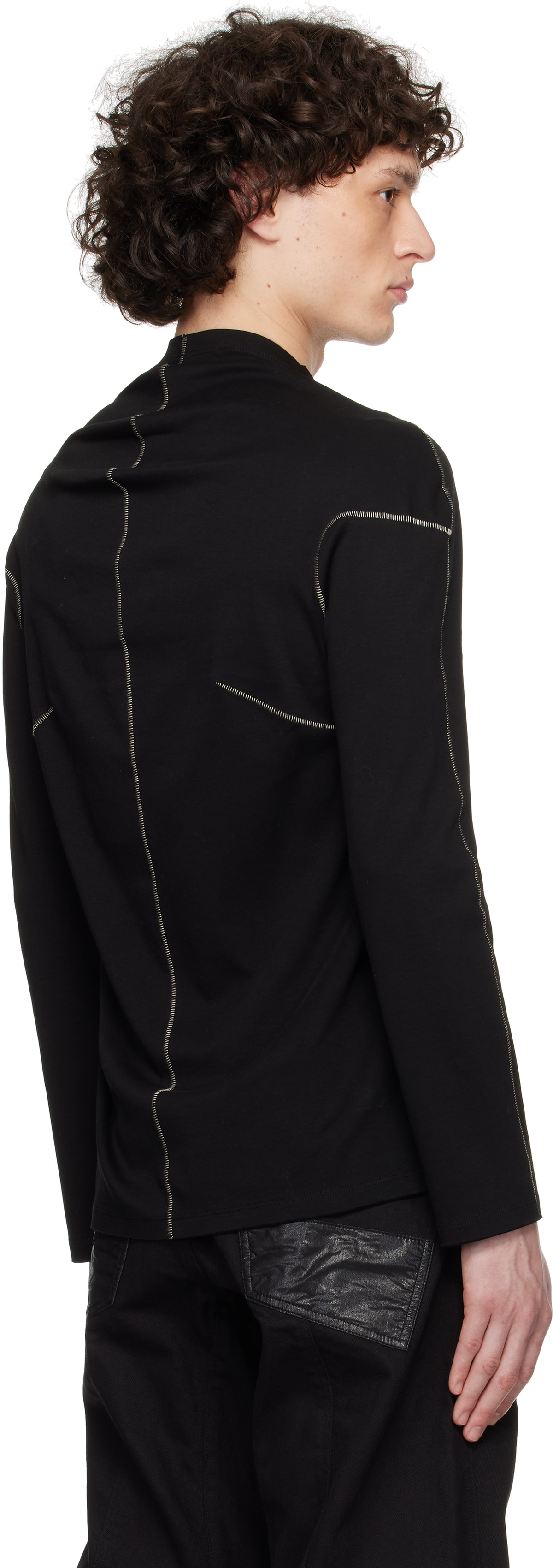 CARNET-ARCHIVE Black Human-Shell Long Sleeve T-shirt