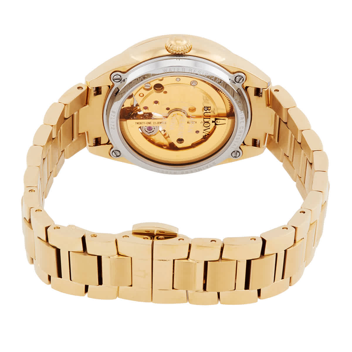 Bulova Sutton Automatic White Mother of Pearl Dial Ladies Watch 97L172