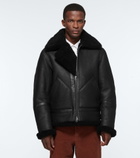 Acne Studios - Leather and shearling aviator jacket