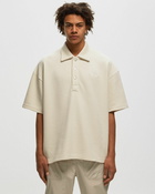 Bstn Brand Oversized Waffle Polo Shirt Beige - Mens - Polos