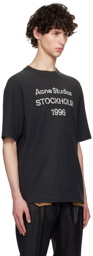 Acne Studios Black Printed Logo T-Shirt