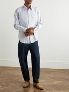 De Bonne Facture - Artist Striped Organic Cotton-Poplin Shirt - Blue