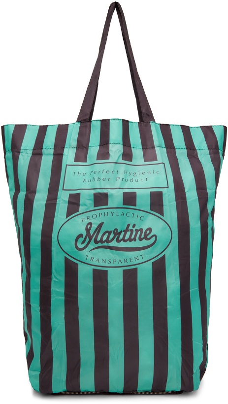 Photo: Martine Rose Green Stripes Wallet Tote