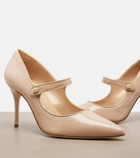 Manolo Blahnik Campari patent leather Mary Jane pumps