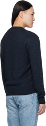 Ralph Lauren Purple Label Navy 'Polo Bear' Silk-Linen Sweater