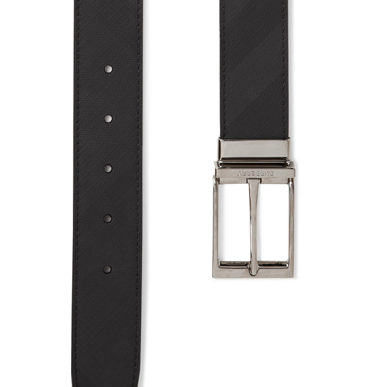 Burberry Men's Reversible Black & Grey Leather Belt
