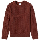 Nike Men's Life Cable Knit Sweater in Oxen Brown