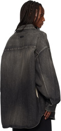 Fear of God Black Snap Front Denim Overshirt