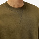 Sunspel Men's Loopback Crew Sweater in Dark Olive