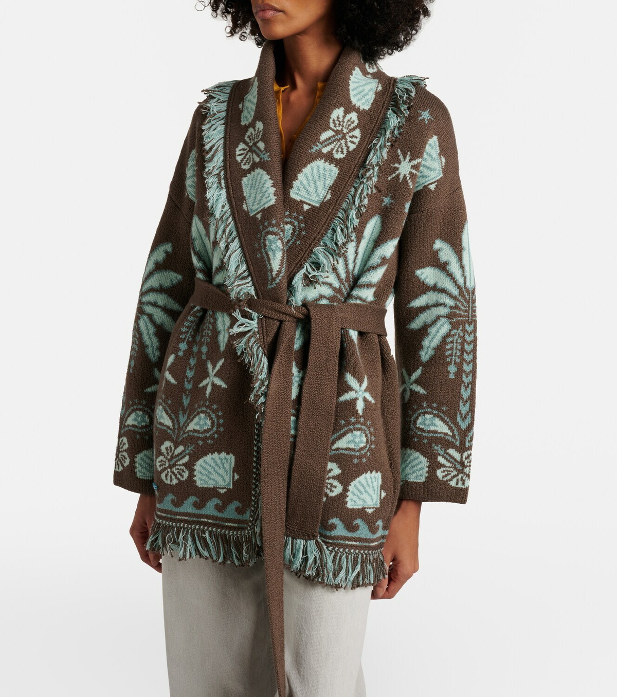 Alanui Echoes Of The Island wool and cotton cardigan