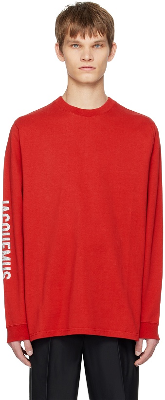 Photo: Jacquemus Red Guirlande 'Le T-Shirt Brilho Manches Longues' Long Sleeve T-Shirt