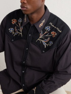Human Made - Embroidered Cotton and Wool-Blend Twill Western Shirt - Purple