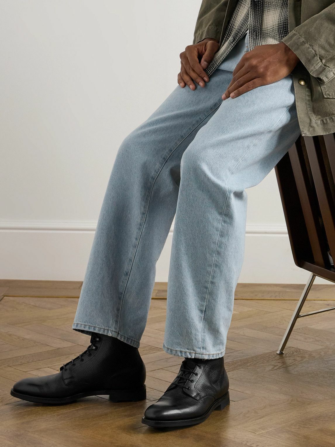 Edward Green - Ardmore Full-Grain Leather Derby Boots - Black