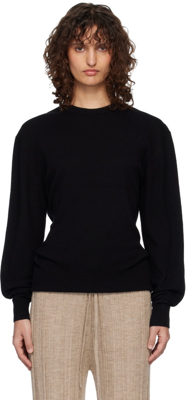 Photo: TOTEME Black Classic Cashmere Crew Knit Sweater