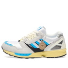 Adidas Men's Zx 8000 Mig Sneaker in Ftwr White/Lucid Aquamarine/Powder Yellow