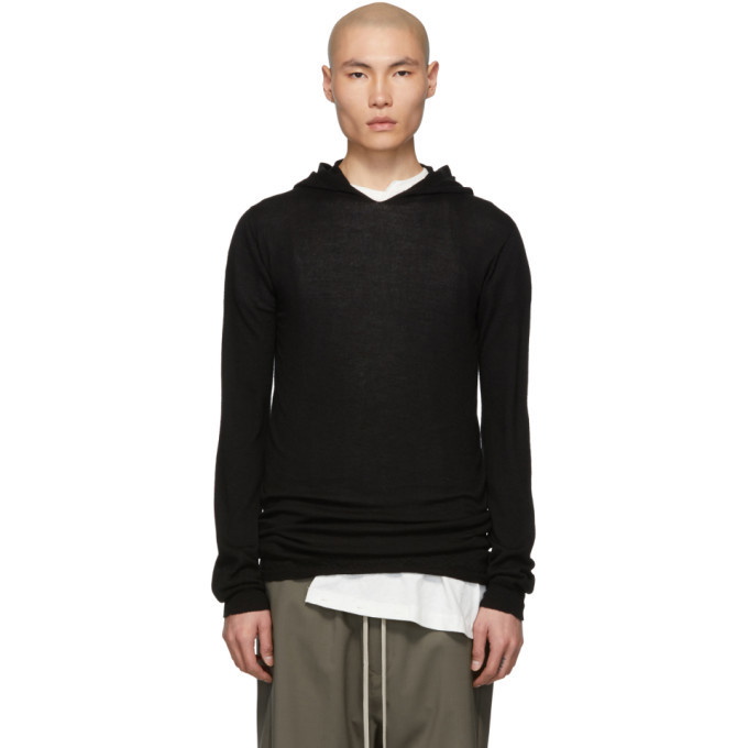 Photo: Rick Owens Black Cashmere Long Sleeve Hoodie