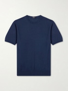 Kiton - Knitted Cotton T-Shirt - Blue