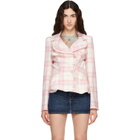 Vivienne Westwood Pink & Off-White Drunken Tailored Blazer