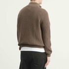 Ronning Men's Quarter Zip Fisherman Sweater in Walnut