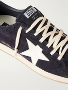 Golden Goose - Ball Star Distressed Leather-Trimmed Suede Sneakers - Black