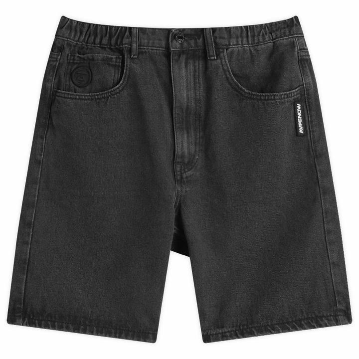 Photo: Men's AAPE Loose Fit Denim Shorts in Light Black