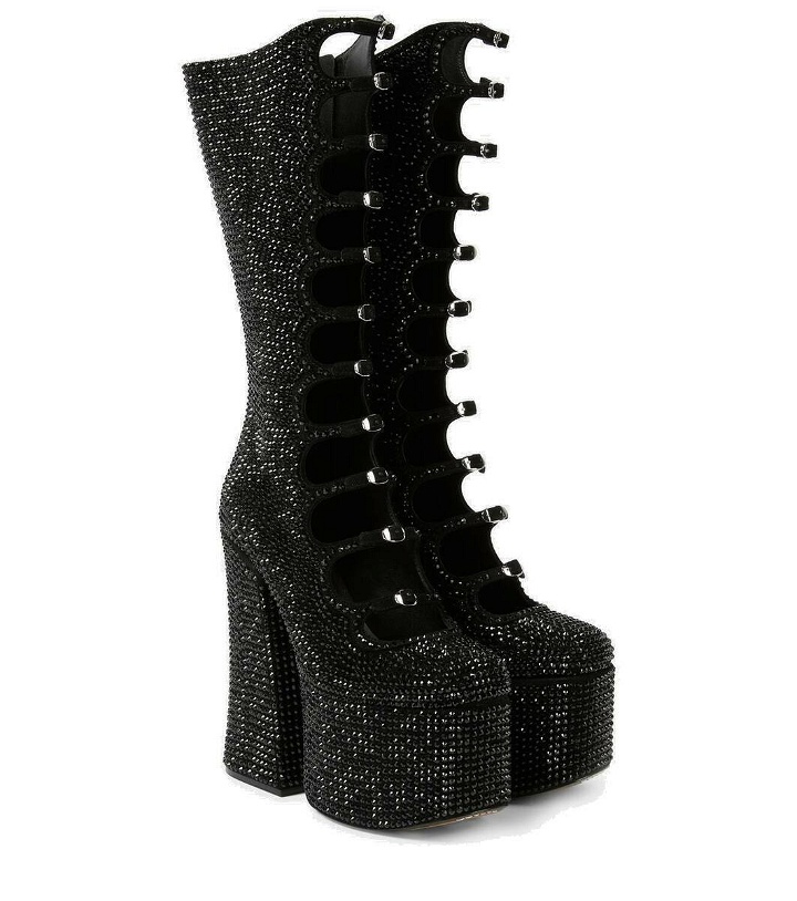 Photo: Marc Jacobs Kiki embellished suede platform knee-high boots